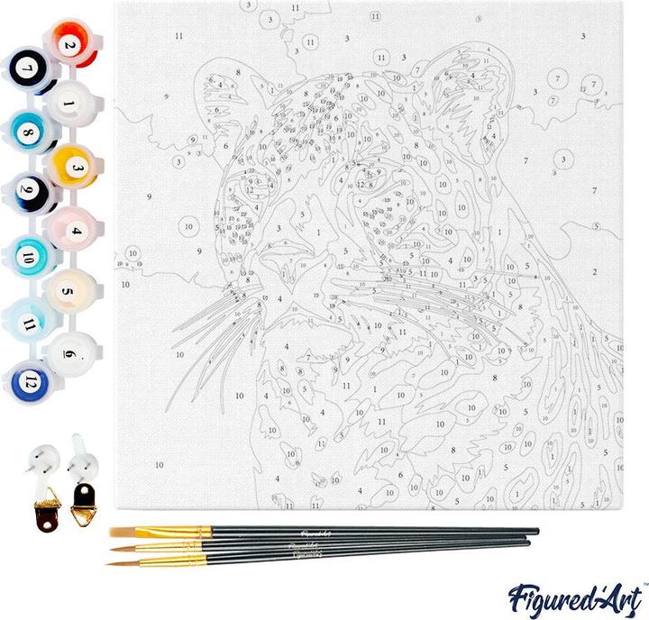 Actual product image Figured'Art Mini Malen nach Zahlen mit Rahmen - Abstrakter Pop Art Leopard