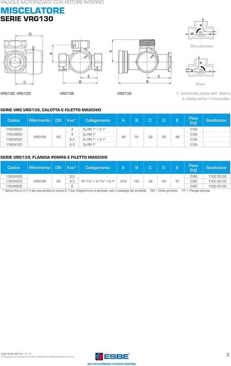 Produktbild Esbe 3-way mixing valve VRG131 1 "- 11601100