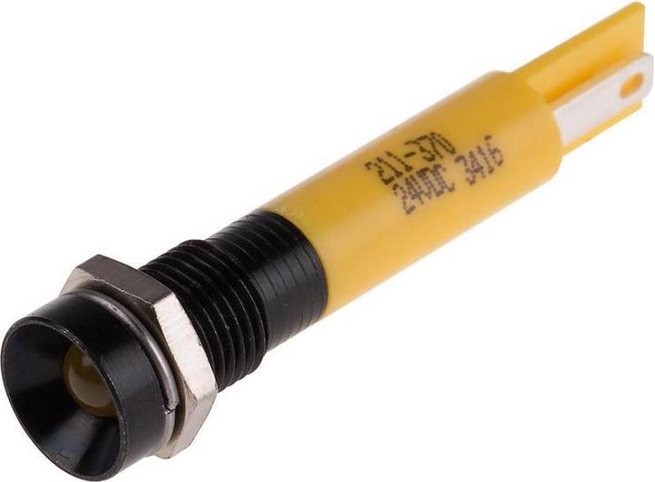 Produktbild RS PRO LED gelb 24Vdc 8mm schwarz innen IP40
