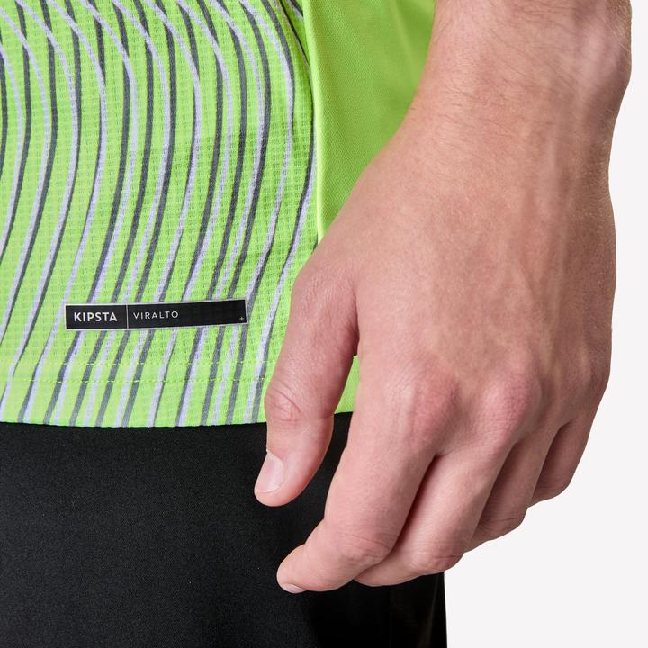 Image du produit Kipsta Maillot De Football Adulte Manches Courtes Viralto Wave Jaune, Gris, Noir (S)
