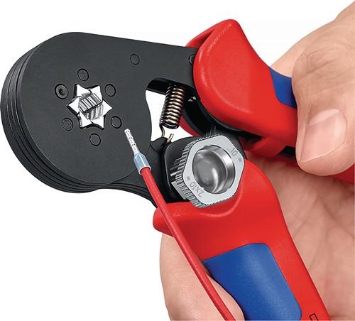 Productafbeelding Knipex Zelfinstellende krimptang voor adereindhulzen met zijaansluiting 97 53 14 (180 mm)