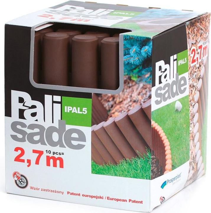Image du produit Prosperplast Palissade 2,7 m Bordure de parterre Bordure de pelouse Pierre de bordure, marron, 31 x 28 x 26,6 cm (270 cm)
