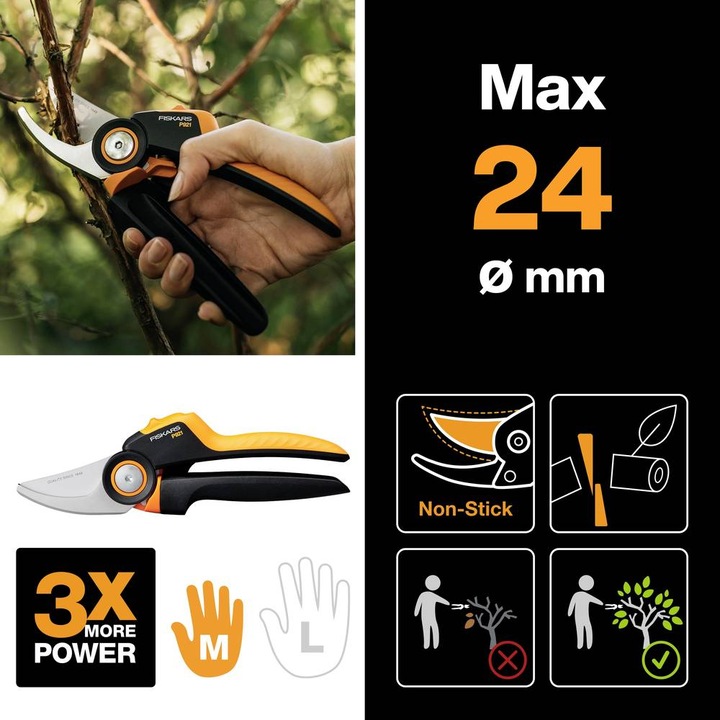 Actual product image Fiskars M P921 Branch pruner bypass /Orange