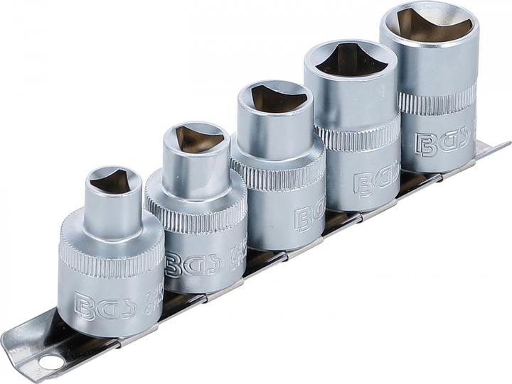 Actual product image BGS Dreikant-Einsatz-Satz (6 mm, 12 mm, 10 mm, 5 mm, 8 mm)