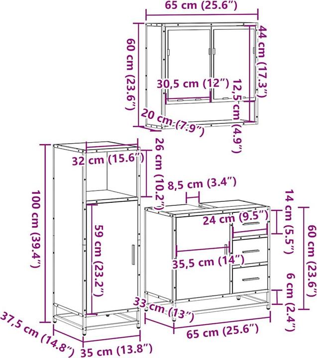 Produktbild vidaXL Badmöbel Set