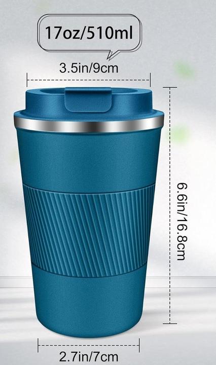 ASMI Edelstahl Kaffeebecher, Thermobecher, Auto-Tumbler-Becher, 500ml (0.50 l)