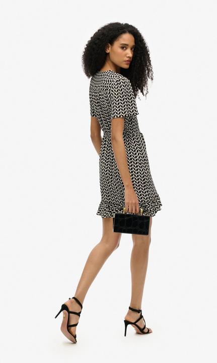 Immagine prodotto Superdry Kurzärmeliges, bedrucktes Mini-Wickelkleid (L)