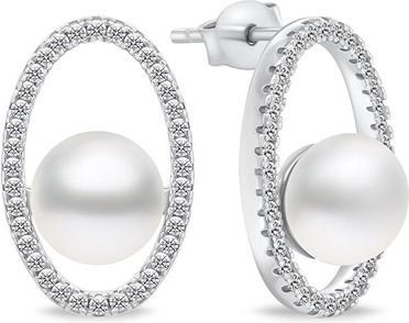 Actual product image Brilio Silver - Decent silver earrings with pearls EA910W