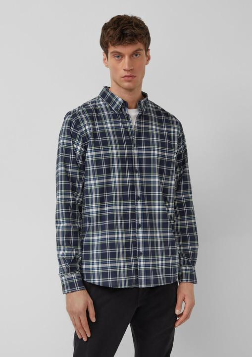 Immagine prodotto s.Oliver Hemd Regular Fit: Kariertes Baumwollhemd mit Button-Down-Kragen (L)