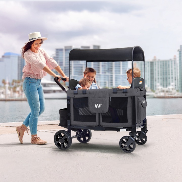 Actual product image WonderFold Pushchair Original Quad Stroller Wagon Charcoal Grey