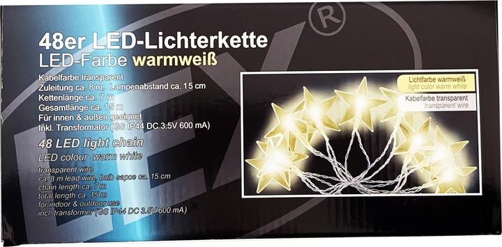 Actual product image Mojawo 48 LED star string lights indoor and outdoor warm white (7 m)