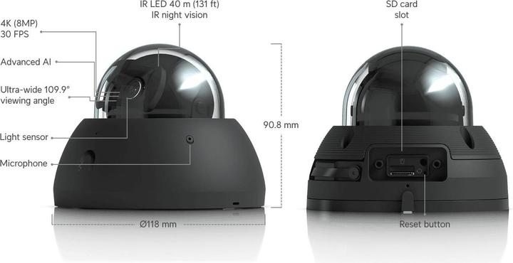 Actual product image Ubiquiti AI Dome (3840 x 2160 pixels)