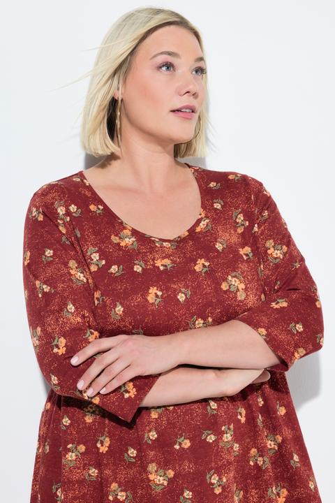 Produktbild Ulla Popken Longshirt, Punkte, A-Linie, Rundhals, 3/4-Arm (58)