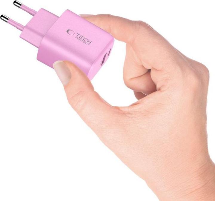 Produktbild Tech-Protect NCA30 PD 30W QC3.0 USB-A / USB-C Wandladegerät - Rosa (30 W, 2 Ports)