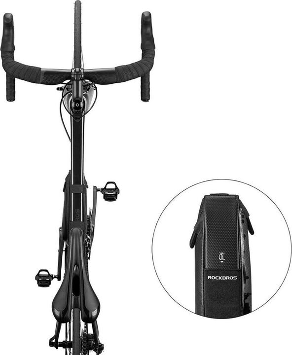 Actual product image Rockbros B39-2 waterproof bicycle bag for frame - black (1.50 l, Frame bag)
