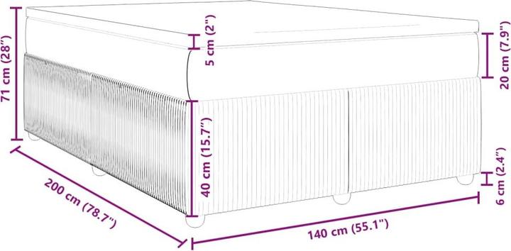 Produktbild vidaXL Boxspringbett (140 x 200 cm)