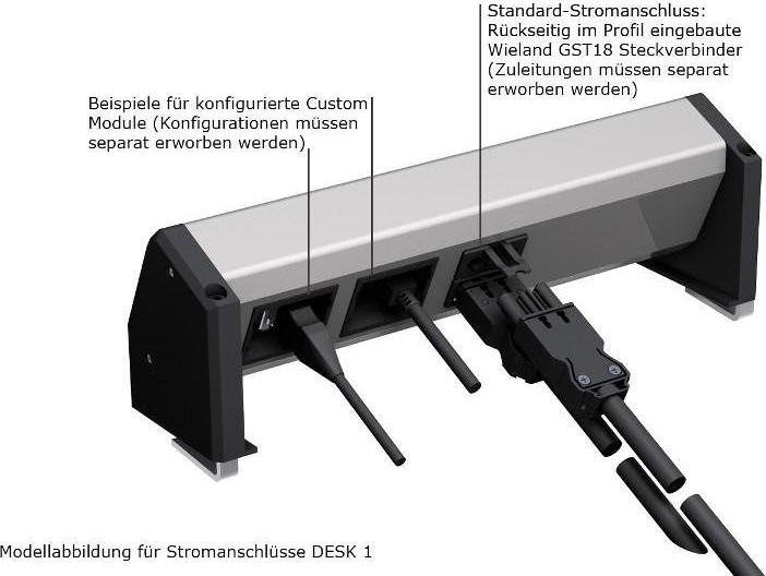 Produktbild Bachmann Tisch-Steckdosenleiste 3 Schutzkontaktsteckdosen schwarz. 2 CAT5e RJ45 Buchse/BuchseStromeingang: GS (3 x, CEE 7/4)