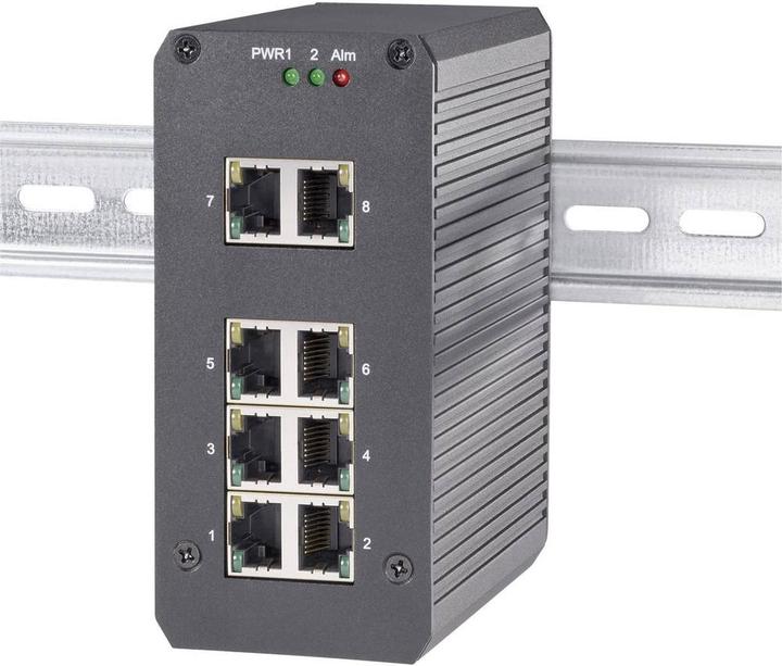 Renkforce 8 Port Gigabit Switch für Hutschiene (8 Ports)