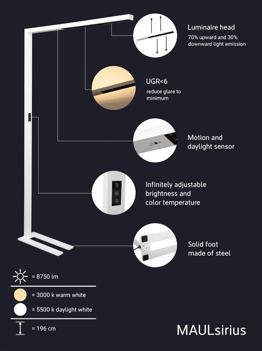 Produktbild Maul Stehleuchte LED sirius dimmbar (6951 lm)