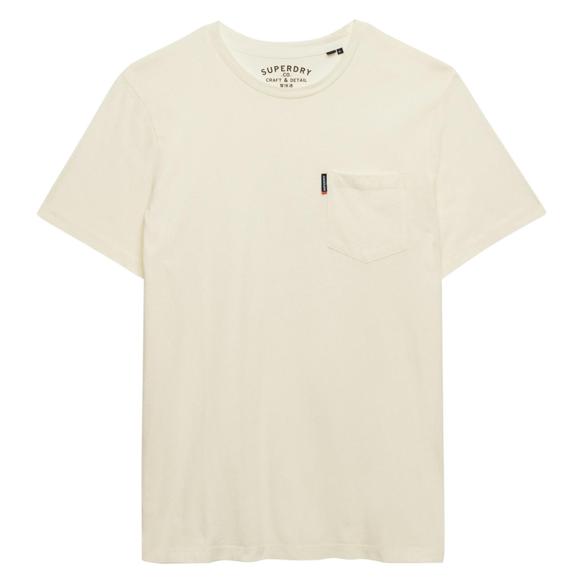 Superdry, Herren, Shirts, Klassisches Essential Pocket T-Shirt, Weiss, (L)