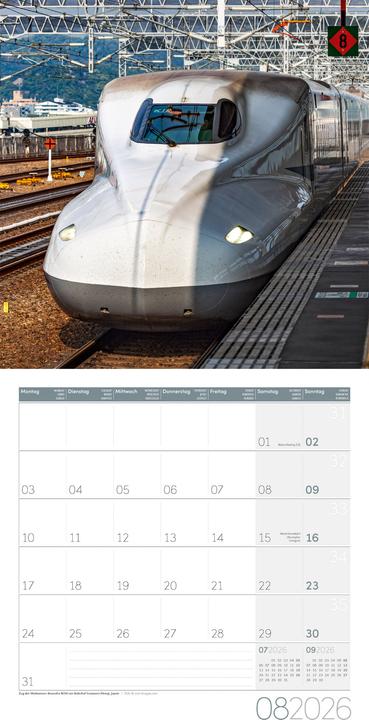 Image du produit Lokomotiven Kalender 2026 - 30x30 (30 x 30 cm, Couverture rigide, Allemand, Français, Anglais, Italien)