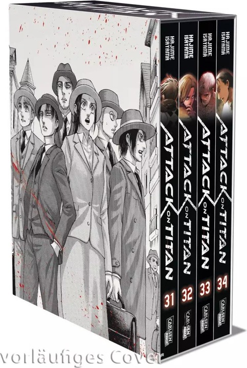 Actual product image Attack on Titan, Bände 31-34 im Sammelschuber mit Extra (German, Hajime Isayama, 2022)