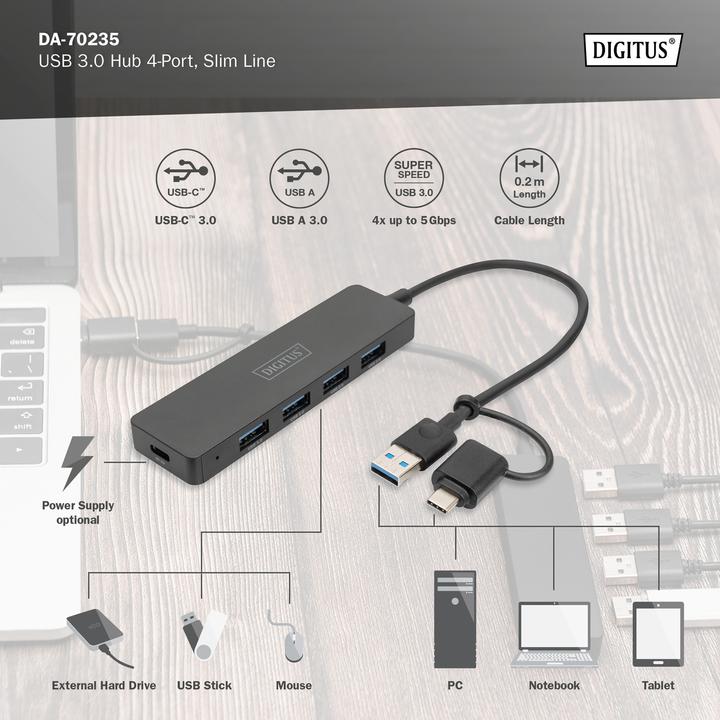 Image du produit Digitus DA-70235 (USB-C, 4 ports)