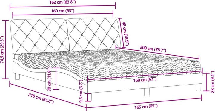 Image du produit vidaXL Bett (160 x 200 cm)