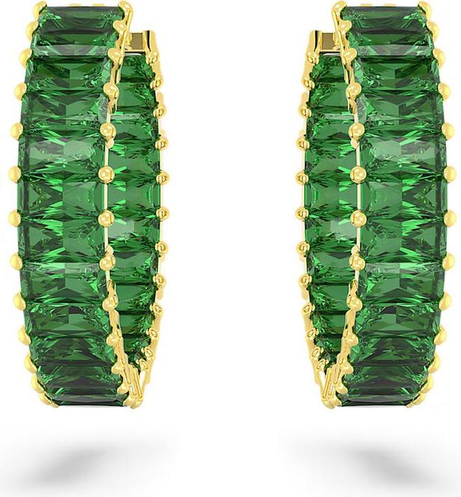 Produktbild Swarovski Matrix Kreolen Baguette Schliff Grün Gold (Swarovski Metall)