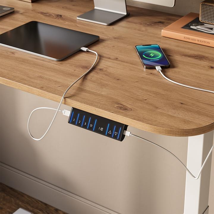 Produktbild Vicco Schreibtisch Elevate, Artisan/Weiss, 180 x 57.5 cm (120 x 60 x 120 cm)