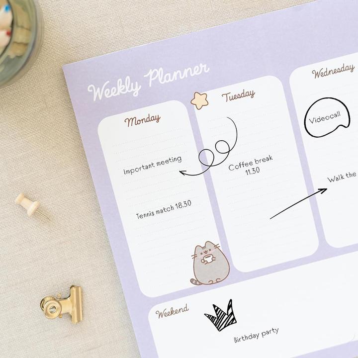 Image du produit Pusheen - Agenda hebdomadaire de la collection Moments, 54 pages A4 (29 x 21 cm)