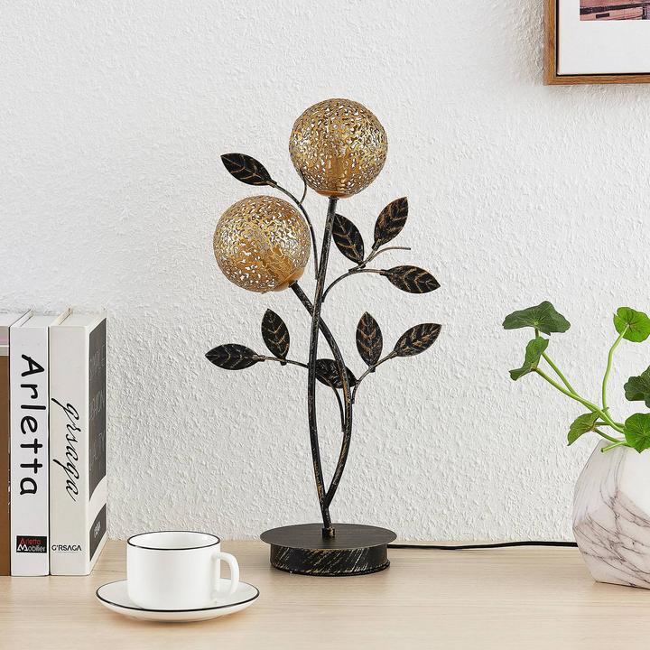 Actual product image Lucande Evory 2 table lamp gold (G9)