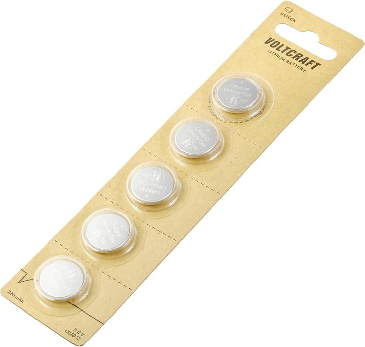 Produktbild Voltcraft LM2032 Knopfzelle CR 2032 Lithium 220 mAh 3 V 5 St. (5 Stk., CR2032, 220 mAh)