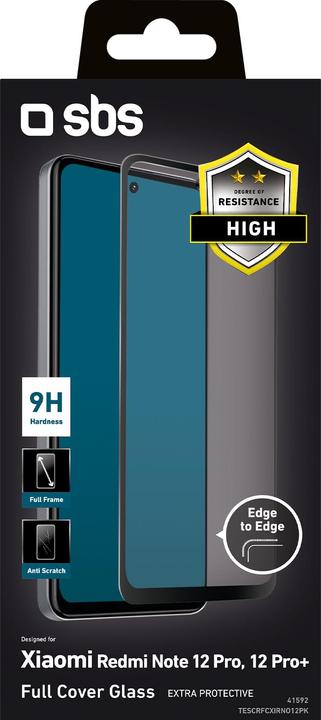 Immagine prodotto SBS Copertura completa in vetro SP Xiaomi Redmi Note 12 Pro/Pro+ (1 pz., Xiaomi Redmi Note 12 Pro, Xiaomi Redmi Note 12 Pro+)