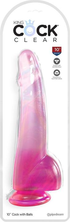 Actual product image Doc Johnson KingCockClear 10 w balls pink