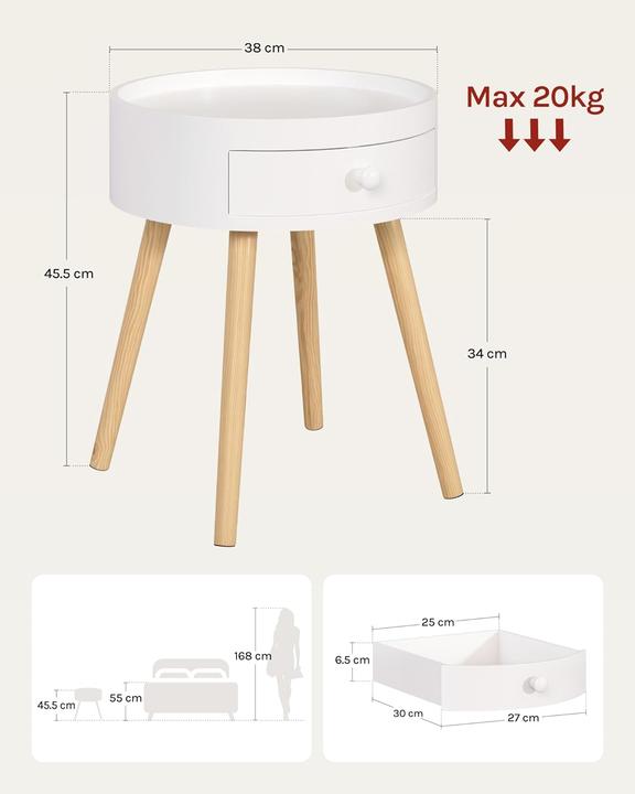 Produktbild Woltu Nachttisch-Set (38 x 38 x 45.50 cm)