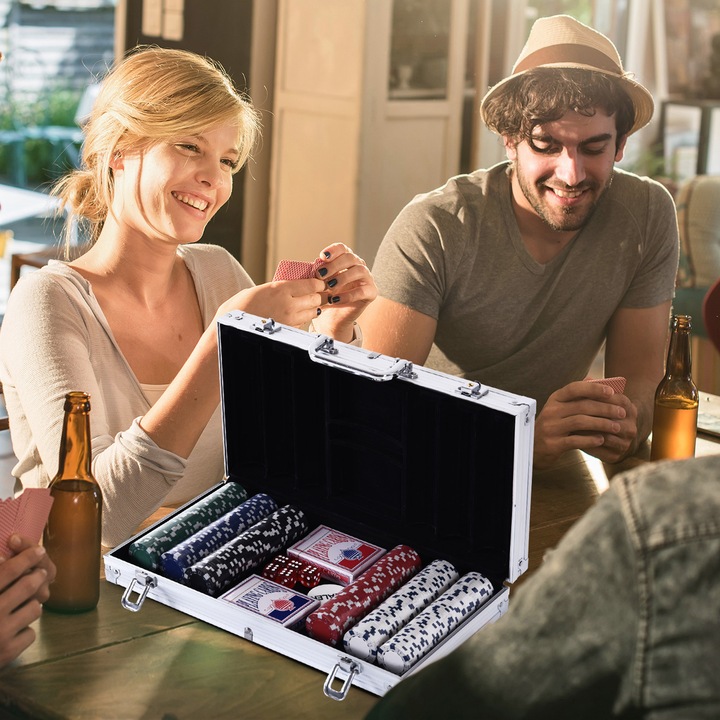 Actual product image Homcom Poker case with 300 chips (English, German)