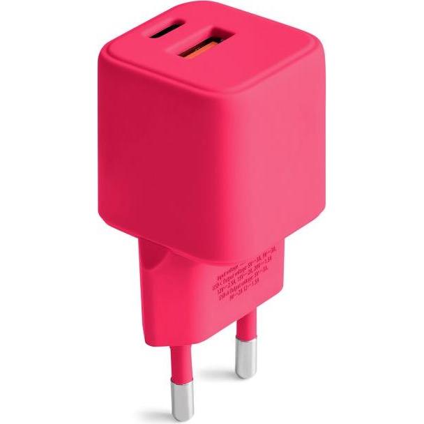Thumbnail - Forever COLORUM Wandladegerät USB-A + USB-C PD 30W CLS30-AC-02 xMagenta (30 W), USB Ladegerät, Mehrfarbig