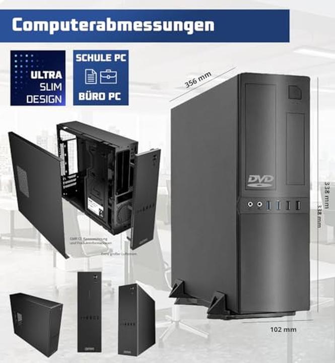 Actual product image GMR Ultra Slim i7 Office PC with 32GB RAM, 1TB SSD, DVD±RW, USB 3, Windows 11 Pro, WiFi Bluetooth (32 GB, 1000 GB)