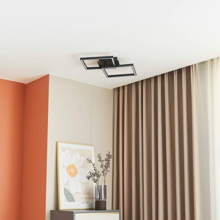 Actual product image Lucande Tjado LED ceiling lamp square 2fl 65 cm (800 lm)