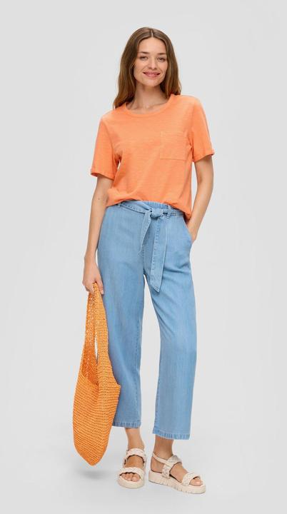 Immagine prodotto S.Oliver T-Shirt Meliertes T-Shirt mit fixiertem Ärmel-Umschlag und Brusttasche (38)