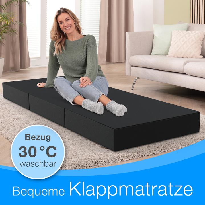 Actual product image Bestschlaf Klappmatratze, 3-teilige Faltmatratze, Reisebett, Gästematratze (90 x 200 cm, Foam core)
