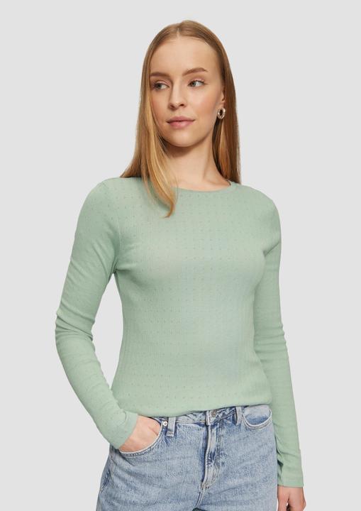 Immagine prodotto S.Oliver T-Shirt Slim Fit Langarmshirt mit Ajourmuster (XXL)