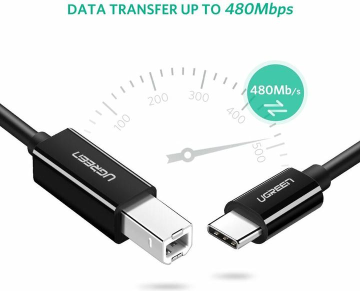 Productafbeelding Ugreen USB-C printer voor aansluiting op USB type B (2 m, USB 2.0)