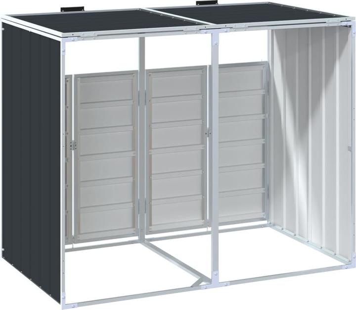 Immagine prodotto vidaXL Cassonetto per 2 bidoni antracite 144x81x113 cm acciaio