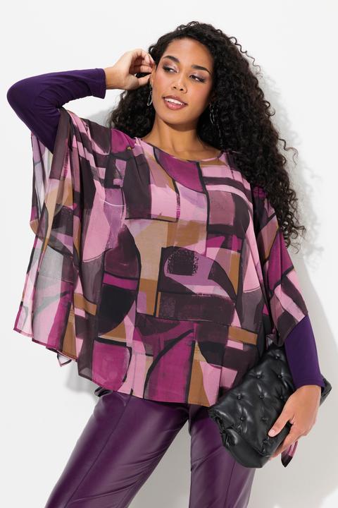 Produktbild Ulla Popken Tunika, doppellagig, Oversized, Rundhals, 3/4-Arm (58)