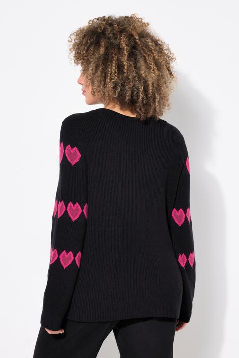 Produktbild Ulla Popken Pullover, Herzen, V-Ausschnitt, Langarm (50, 52)