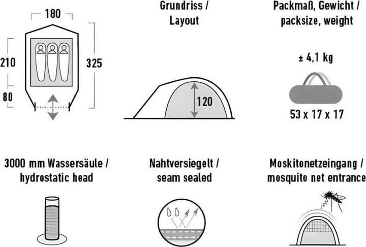 Produktbild High Peak Zelt Nevada 3.1 (Kuppelzelt, 4.10 kg)