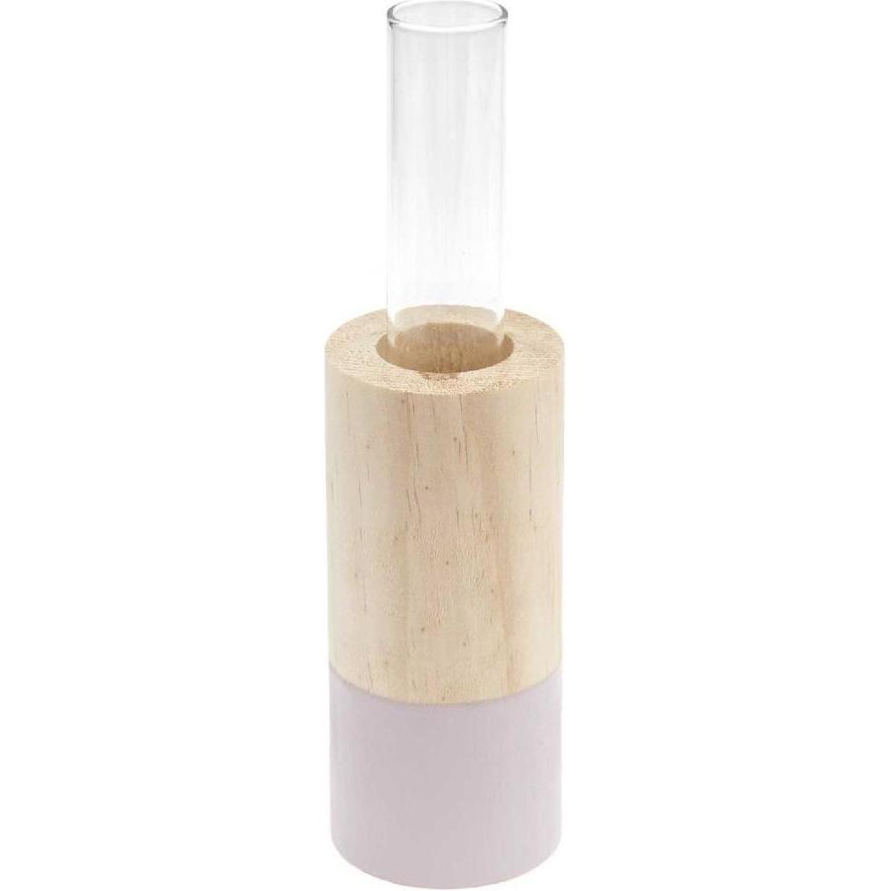 Rico Design, Vase, Holz Vase m.Reagenzglas,flieder.700697