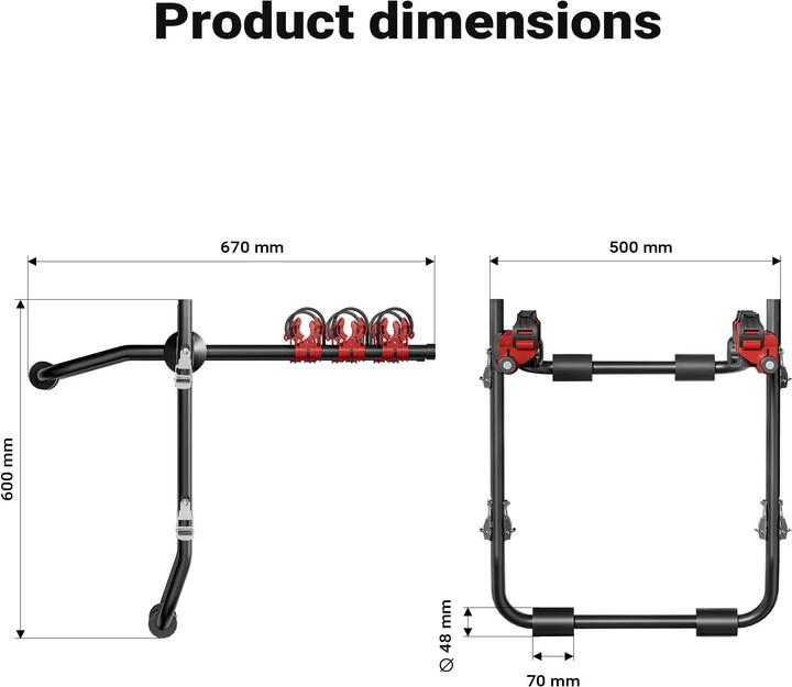 Wiltec Kofferraum Fahrradträger 3 Fahrräder Heckfahrradträger Fahrradheckträger